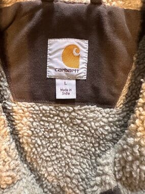 Carhartt Kids Brown Tan Sherpa-Lined Puffer Jacket